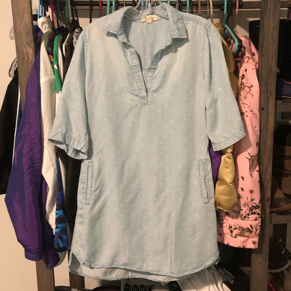 🚫 SOLD 🚫 Anthropologie Polka Dot Denim Dress